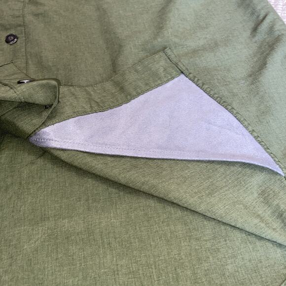 Orvis Men Medium Relaxed Fit Quick-Dry Short Sleeve Woven Shirt, Green - Picture 6 of 8